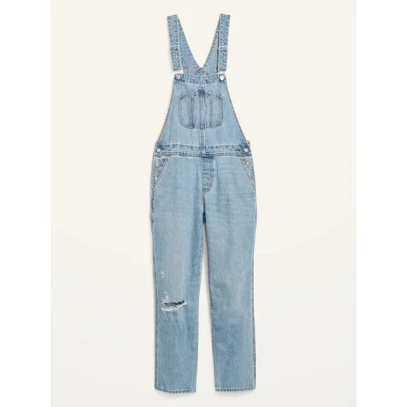 Slouchy Straight Ripped Workwear Jean Overalls - Picture 2 of 9